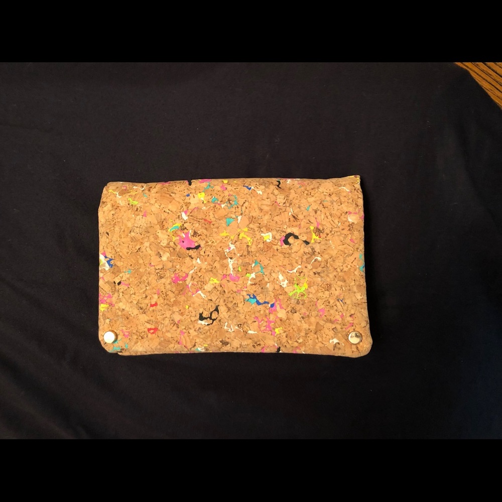 🛒 Street Level Cork Paint Splatter Artsy Purse 🎨